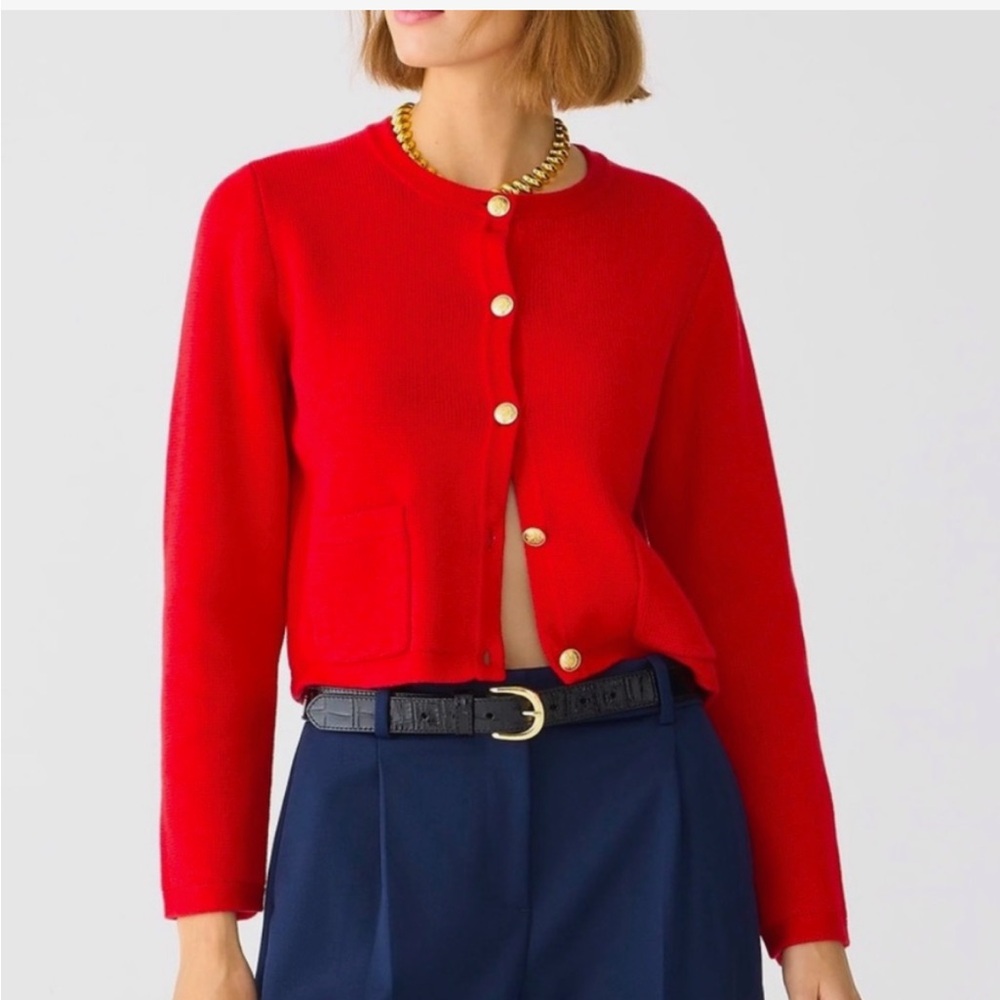J Crew Emilie patch pocket sweater jacket